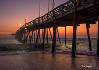 9-21-17 Avalon Pier Sunrise - Full sun over pier