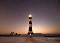 A snowy night at Bodie Island Lighthouse